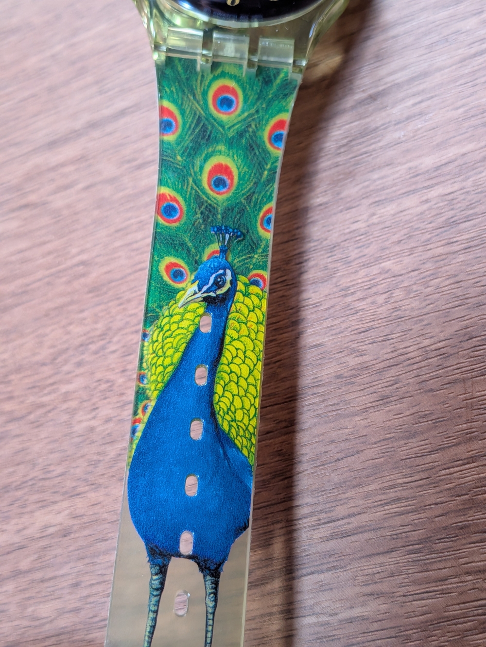 Vintage Swatch S210 Peacock Swiss Quartz Watch Working New Battery
